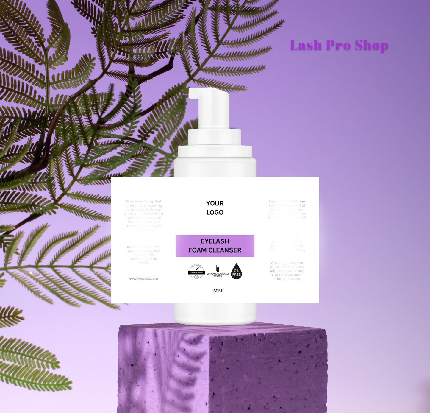 Lash Shampoo Label Template
