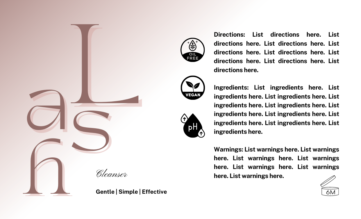 Lash Shampoo Label Template