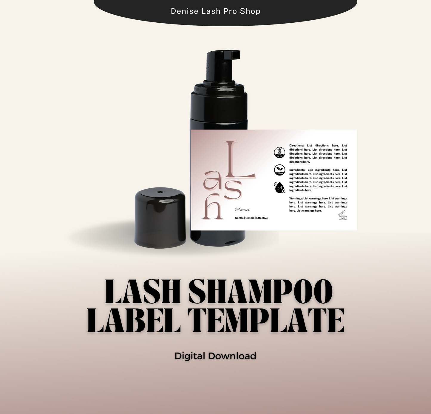 Lash Shampoo Label Template