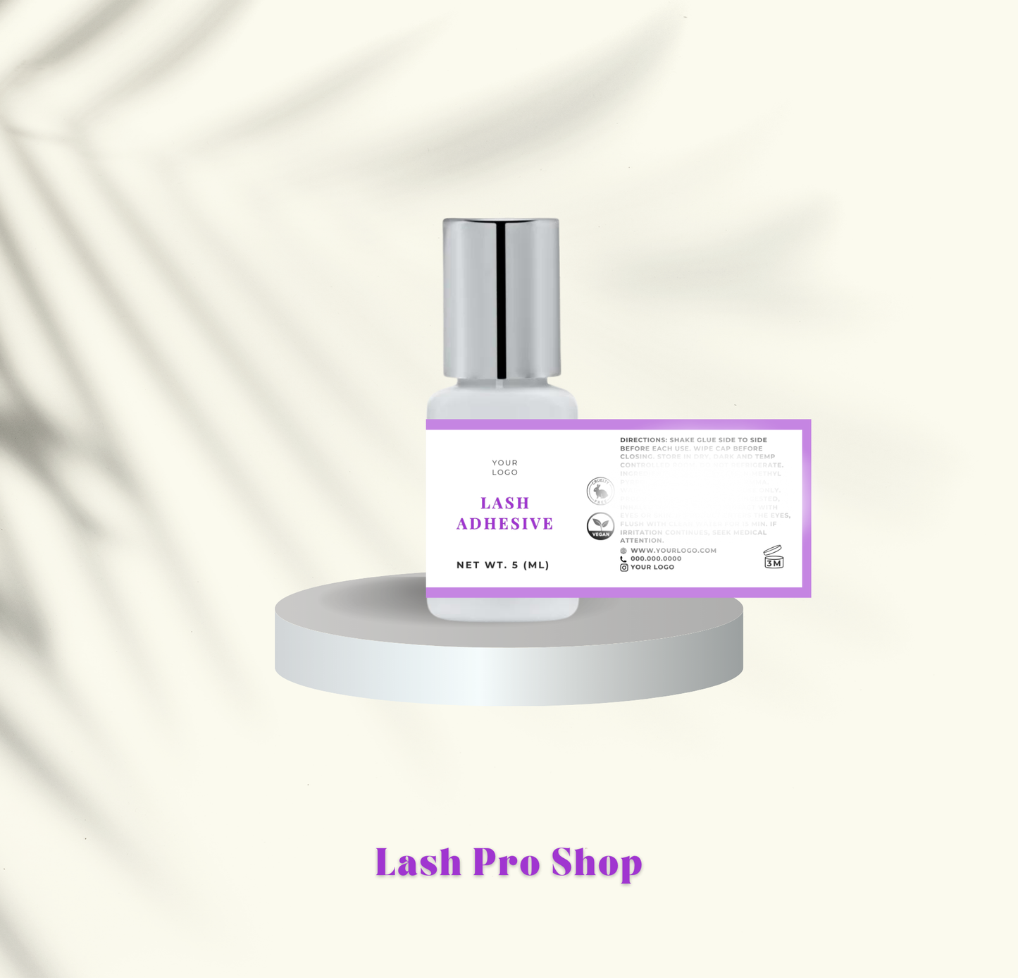 Lash Adhesive Label Template